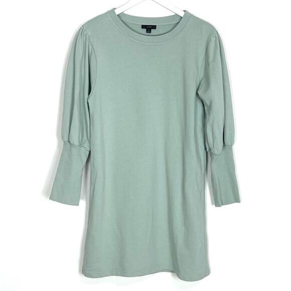 J. Crew Original Cotton Terry Puff-Sleeve Sweatshirt Dress - Picture 2 of 12